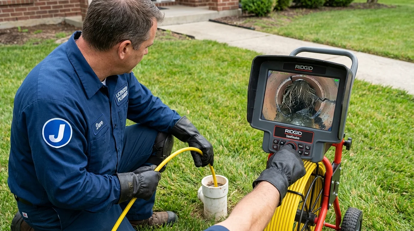 Sewer camera inspection being performed by Johns Plumbing LLC in Anoka